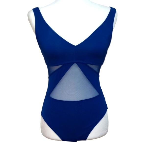 Bleu Rod Beattie Other - ROYAL Blue Swimsuit W/Mesh Cutouts